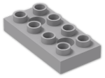 LEGO® Stein: Duplo Plate 2 x 4 with 2 Holes with Locking Ridges 10661 | Farbe: Medium Stone Grey
