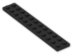 LEGO® Brick: Plate 2 x 12 2445 | Color: Black