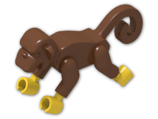 LEGO® Brick: Animal Monkey (Complete, Crouching) 2550c01 | Color: Reddish Brown