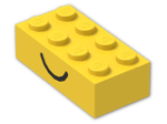 LEGO® Stein: Brick 2 x 4 with Happy and Sad Face Pattern 3001pe1 | Farbe: Bright Yellow