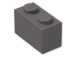 LEGO® Brick: Brick 1 x 2 3004 | Color: Dark Stone Grey