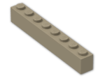 LEGO® Stein: Brick 1 x 8 3008 | Farbe: Sand Yellow