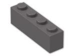 LEGO® Brick: Brick 1 x 4 3010 | Color: Dark Stone Grey