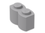 LEGO® Brick: Brick 1 x 2 Log 30136 | Color: Medium Stone Grey