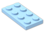 LEGO® Stein: Plate 2 x 4 3020 | Farbe: Pastel Blue