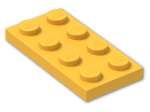 LEGO® Brick: Plate 2 x 4 3020 | Color: Flame Yellowish Orange