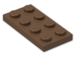 LEGO® Brick: Plate 2 x 4 3020 | Color: Brown