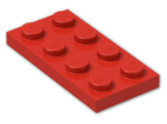 LEGO® Stein: Plate 2 x 4 3020 | Farbe: Bright Red