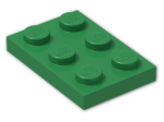 LEGO® Brick: Plate 2 x 3 3021 | Color: Dark Green