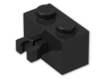 LEGO® Brick: Brick 1 x 2 with Clip Vertical 30237 | Color: Black