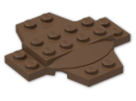 LEGO® Brick: Plate 6 x 6 x 0.667 Cross with Dome 30303 | Color: Brown