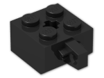 LEGO® Brick: Hinge Brick 2 x 2 Locking with Axlehole and Single Finger 30389b | Color: Black