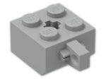 LEGO® Brick: Hinge Brick 2 x 2 Locking with Axlehole and Single Finger 30389b | Color: Grey