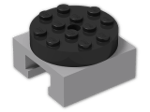 LEGO® Brick: Turntable 4 x 4 x 2 Locking with Grooved Base and Black Top 30516c02 | Color: Medium Stone Grey