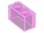 LEGO® Stein: Brick 1 x 2 without Centre Stud 3065 | Farbe: Transparent Medium Reddish Violet with Glitter 2%