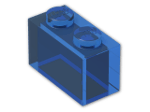 LEGO® Brick: Brick 1 x 2 without Centre Stud 3065 | Color: Transparent Blue