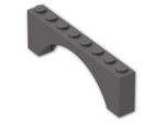 LEGO® Brick: Arch 1 x 8 x 2 3308 | Color: Dark Stone Grey