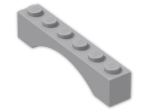 LEGO® Brick: Arch 1 x 6 3455 | Color: Medium Stone Grey