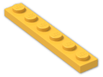LEGO® Brick: Plate 1 x 6 3666 | Color: Flame Yellowish Orange