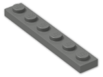LEGO® Stein: Plate 1 x 6 3666 | Farbe: Dark Grey