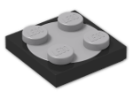 LEGO® Brick: Turntable 2 x 2 Plate with Light Bluish Grey Top 3680c02 | Color: Black