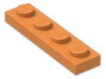 LEGO® Stein: Plate 1 x 4 3710 | Farbe: Bright Orange