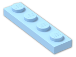 LEGO® Brick: Plate 1 x 4 3710 | Color: Pastel Blue