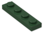 LEGO® Brick: Plate 1 x 4 3710 | Color: Earth Green