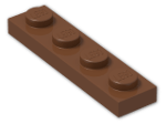 LEGO® Brick: Plate 1 x 4 3710 | Color: Reddish Brown