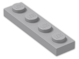 LEGO® Stein: Plate 1 x 4 3710 | Farbe: Medium Stone Grey