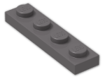 LEGO® Brick: Plate 1 x 4 3710 | Color: Dark Stone Grey