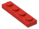 LEGO® Brick: Plate 1 x 4 3710 | Color: Bright Red