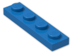 LEGO® Brick: Plate 1 x 4 3710 | Color: Bright Blue