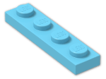LEGO® Brick: Plate 1 x 4 3710 | Color: Medium Azur