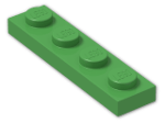 LEGO® Brick: Plate 1 x 4 3710 | Color: Bright Green
