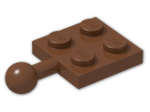 LEGO® Brick: Plate 2 x 2 with Towball 3731 | Color: Reddish Brown