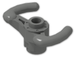 LEGO® Stein: Technic Steering Wheel Yoke with Reduced Axle Hole and Open Stud 40001 | Farbe: Dark Grey