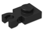 LEGO® Brick: Plate 1 x 1 with Clip Vertical (Thick U-Clip) 4085c | Color: Black