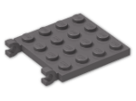 LEGO® Stein: Plate 4 x 4 with 2 Clips Horizontal 47998 | Farbe: Dark Stone Grey