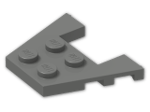 LEGO® Brick: Wing 3 x 4 with 1 x 2 Cutout with Stud Notches 48183 | Color: Dark Grey