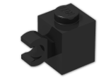LEGO® Brick: Brick 1 x 1 with Clip Horizontal (Thick C-Clip) 60476 | Color: Black