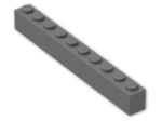 LEGO® Brick: Brick 1 x 10 6111 | Color: Dark Grey
