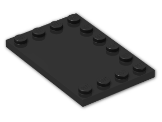 LEGO® Brick: Tile 4 x 6 with Studs on Edges 6180 | Color: Black
