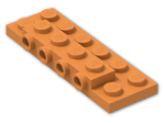 LEGO® Brick: Plate 2 x 6 x 0.667 with Four Studs On Side and Four Raised 87609 | Color: Bright Orange