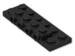 LEGO® Brick: Plate 2 x 6 x 0.667 with Four Studs On Side and Four Raised 87609 | Color: Black