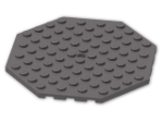 LEGO® Brick: Plate 10 x 10 Octagonal with Hole and Snapstud 89523 | Color: Dark Stone Grey