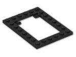 LEGO® Brick: Plate 6 x 8 Trap Door Frame with Flat Clips 92107 | Color: Black