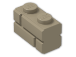 LEGO® Stein: Brick 1 x 2 with Embossed Bricks 98283 | Farbe: Sand Yellow