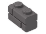 LEGO® Brick: Brick 1 x 2 with Embossed Bricks 98283 | Color: Dark Stone Grey