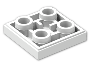 LEGO® Stein: Tile 2 x 2 Inverted with Groove 11203 | Farbe: White